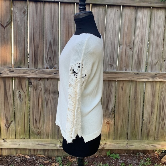 Soft Surroundings Desiree Eyelet Sweater, size small - Picture 2 of 5